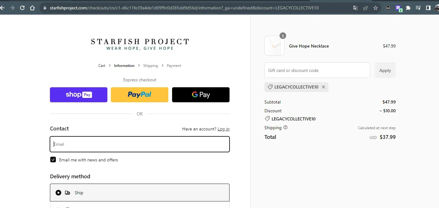 how to use Starfish Project coupons
