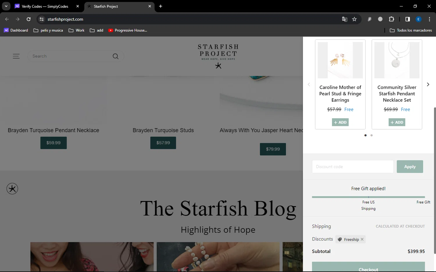 where to use Starfish Project promo code box