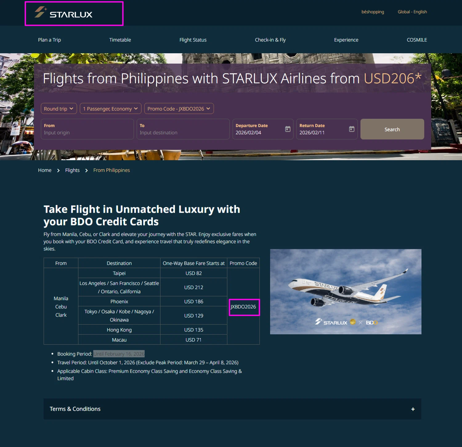 STARLUX Airlines  US promo code screenshot showing code JXBDO2026 applied at STARLUX Airlines  US checkout page. Uploaded by SimplyCodes community member mrdarcy on Jan 28, 2026