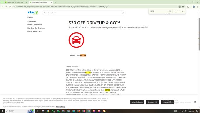 Star Market checkout page showing Star Market promo code box | Screenshot taken by SimplyCodes community member on Apr 12, 2025