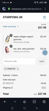 Starpowa coupon verification screenshot