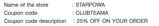 Starpowa coupon verification screenshot