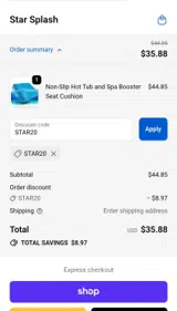 STAR20 coupon verification screenshot