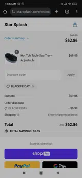 blackfriday coupon verification screenshot