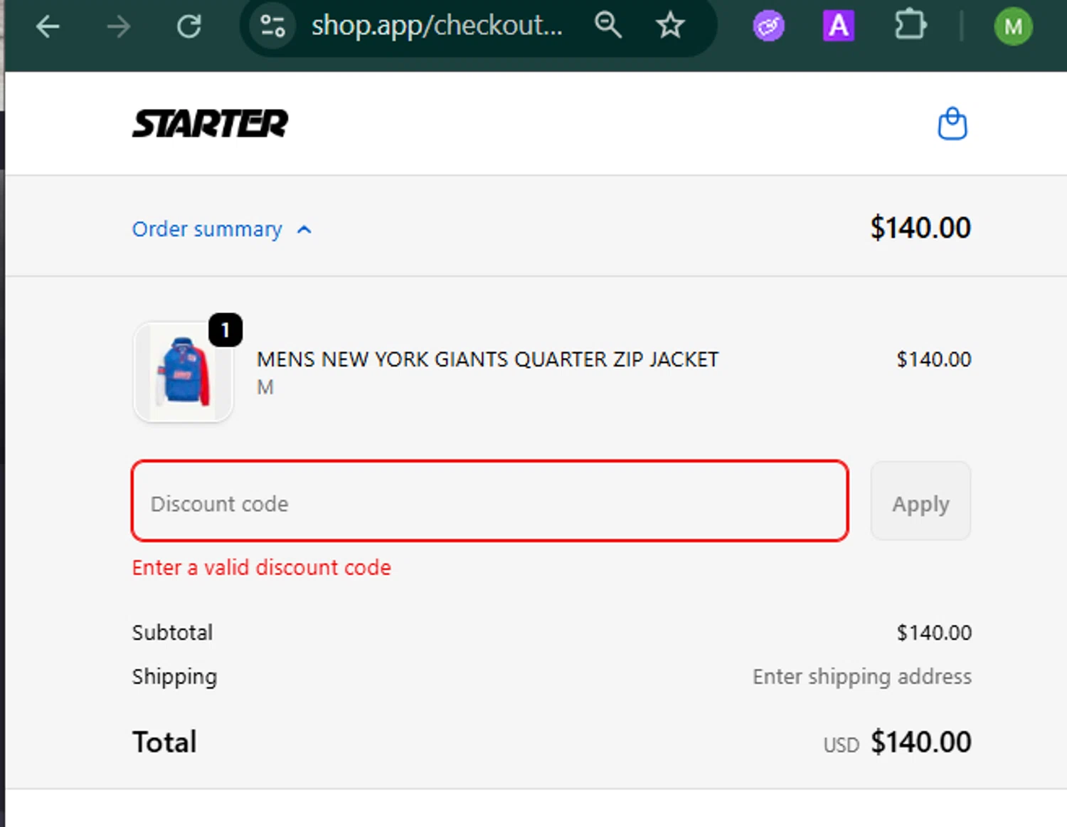 Starter coupon code screenshot showing code 30%off applied at Starter checkout page. Uploaded by SimplyCodes community member MARCVH on Jan 2, 2026
