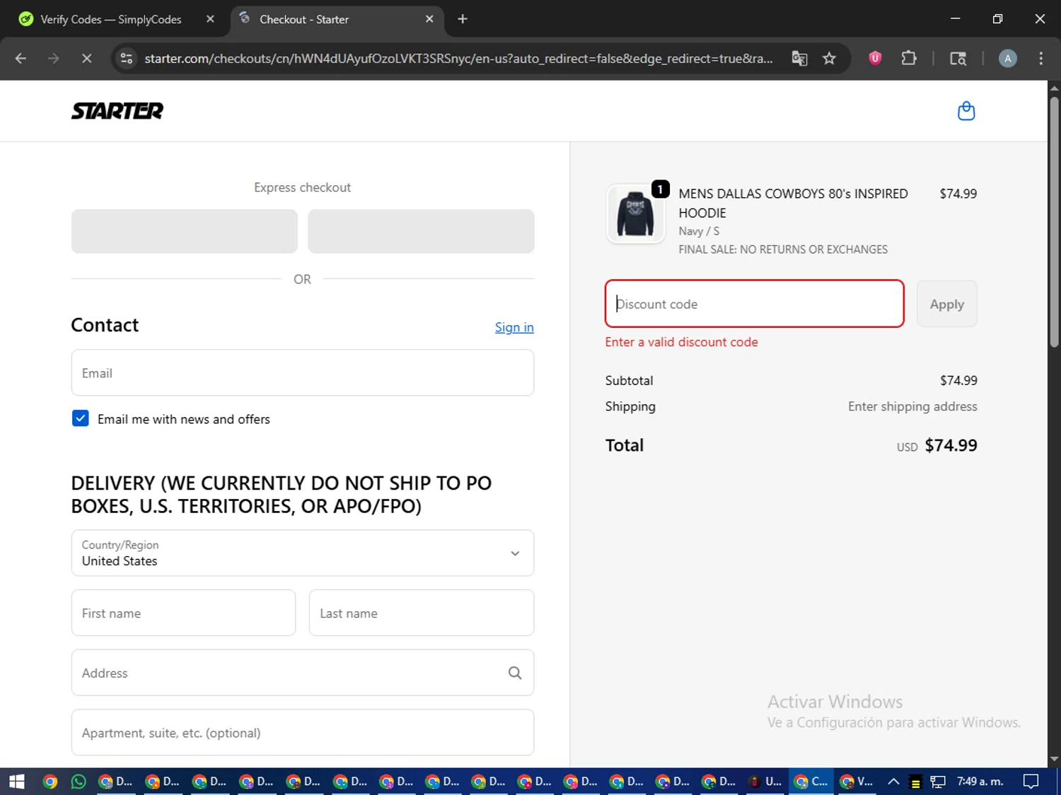 Starter coupon code screenshot showing code STAR15 applied at Starter checkout page. Uploaded by SimplyCodes community member trippieredd on Oct 28, 2025