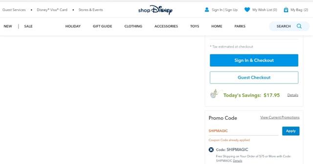 Star Wars checkout page showing Star Wars promo code box | Screenshot taken by SimplyCodes community member on Feb 1, 2022