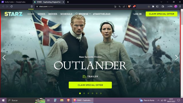 Starz checkout page showing Starz discount code box | Screenshot taken by SimplyCodes community member on Jul 4, 2023