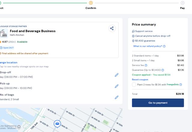 Stasher Luggage checkout page showing Stasher Luggage coupon code box | Screenshot taken by SimplyCodes community member on Sep 4, 2025