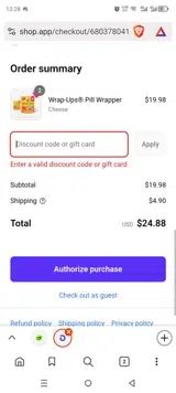 MDW20 coupon verification screenshot