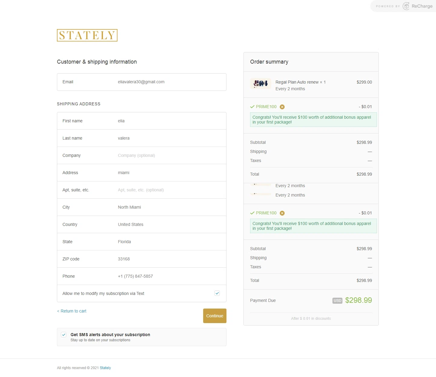 where to use Stately promo code box