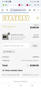 FRI2020 coupon verification screenshot