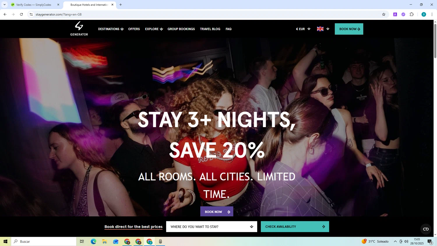 Stay Generator checkout page showing Stay Generator promo code box | Screenshot taken by SimplyCodes community member on Oct 28, 2025