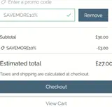 SAVEMORE10% coupon verification screenshot