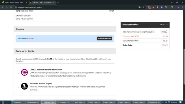 Steel City Collectibles checkout page showing Steel City Collectibles coupon code box | Screenshot taken by SimplyCodes community member on Jul 18, 2025