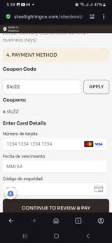 Slc22 coupon verification screenshot