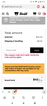EASTER25 coupon verification screenshot