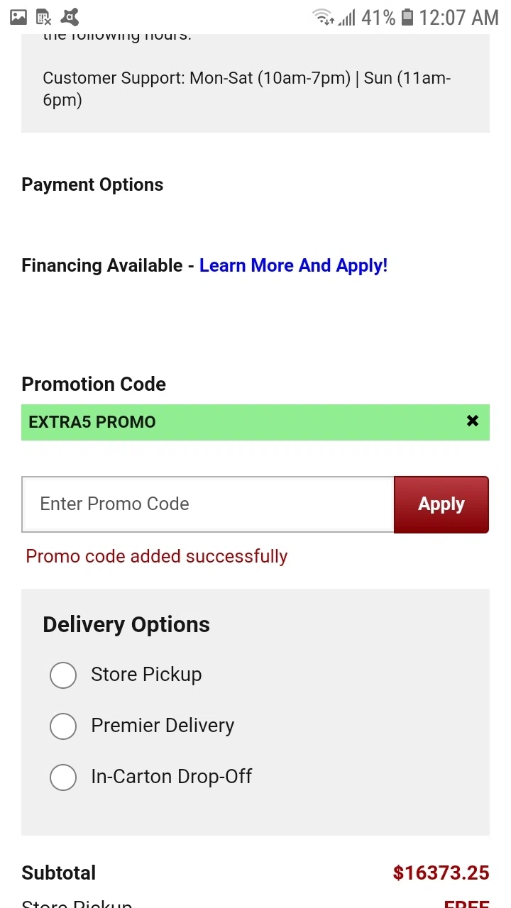 Steinhafels checkout page showing Steinhafels promo code box | Screenshot taken by SimplyCodes community member on Jun 25, 2020
