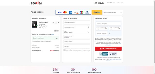 Stellar Data Recovery checkout page showing Stellar Data Recovery discount code box | Screenshot taken by SimplyCodes community member on May 30, 2025