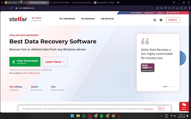 Stellar Data Recovery checkout page showing Stellar Data Recovery discount code box | Screenshot taken by SimplyCodes community member on Mar 18, 2025