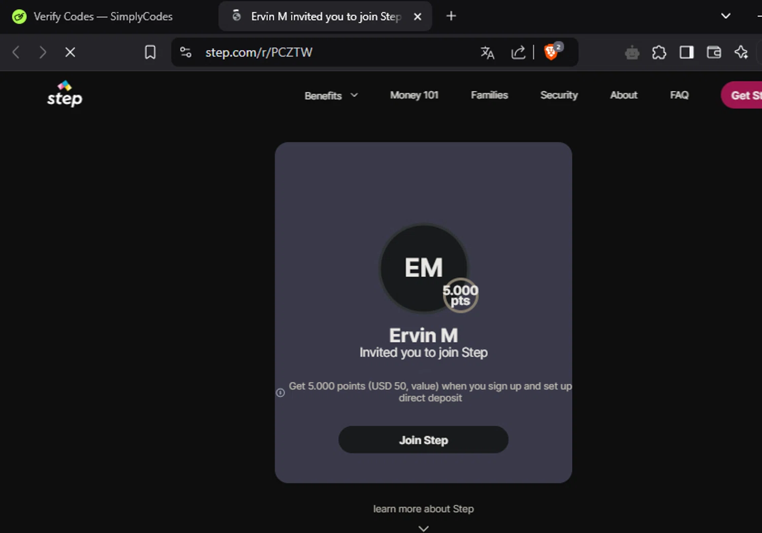 Step checkout page showing Step coupon code box | Screenshot taken by SimplyCodes community member on Dec 21, 2024