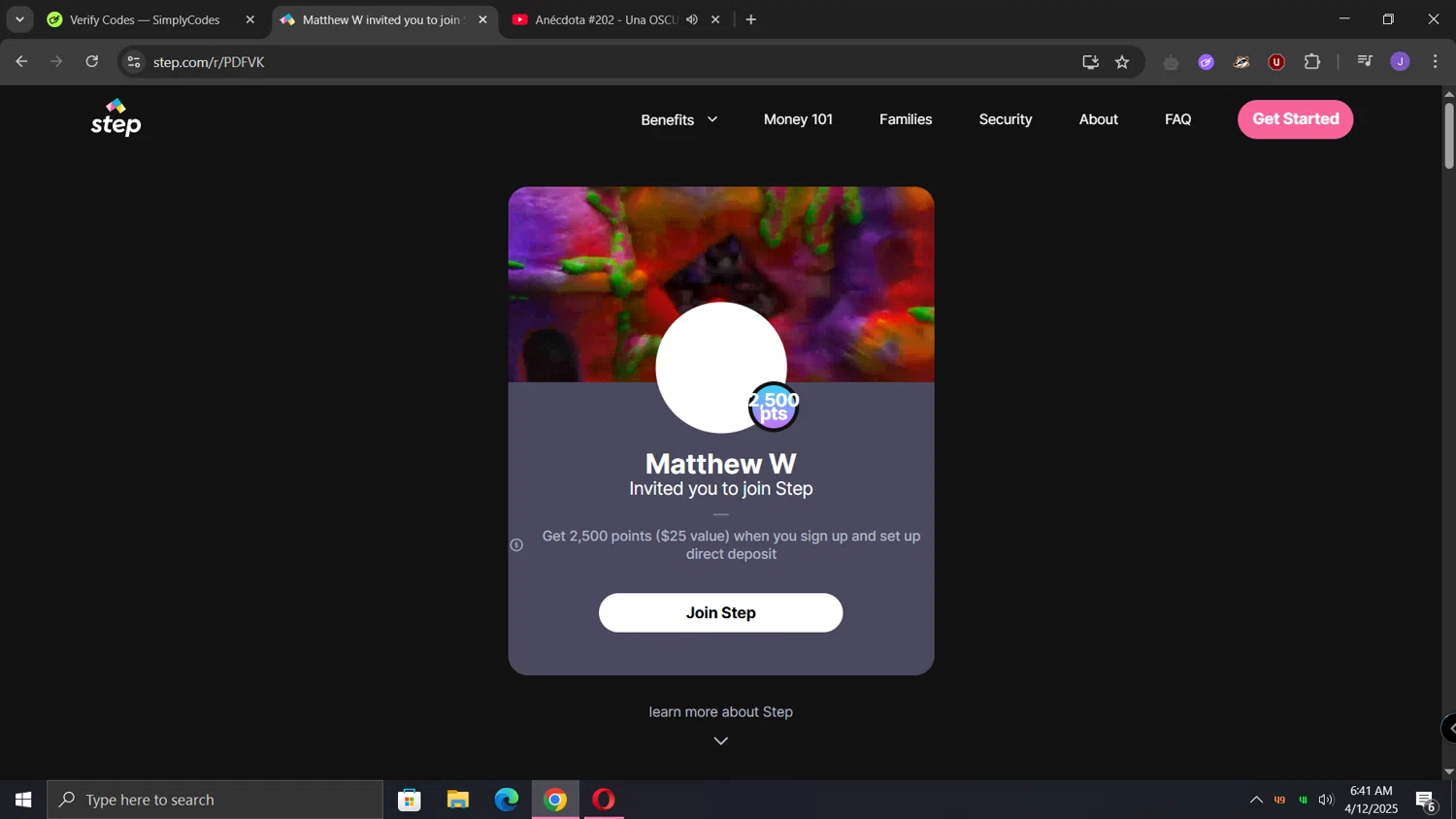 Step checkout page showing Step coupon code box | Screenshot taken by SimplyCodes community member on Apr 12, 2025