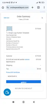 NEWYEAR10 coupon verification screenshot