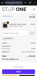 SR72TZVS coupon verification screenshot