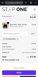 VIP20QNJXSDGL coupon verification screenshot