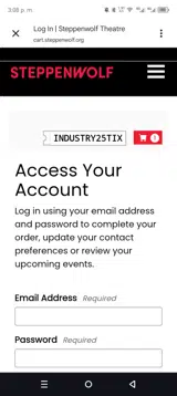 INDUSTRY25TIX coupon verification screenshot