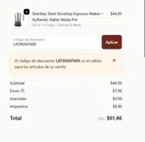 LATINXAT609 coupon verification screenshot