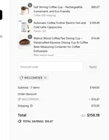 WELCOME381 coupon verification screenshot