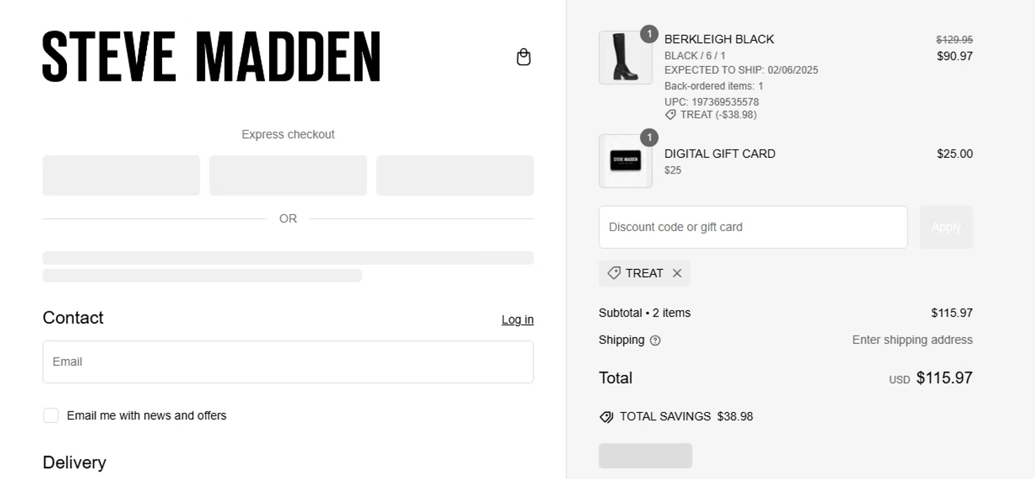 Retailmenot steve madden online