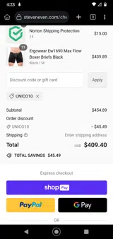 UNICO10 coupon verification screenshot