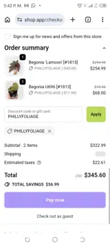 PHILLYFOLIAGE coupon verification screenshot