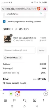 FIRSTTIME20 coupon verification screenshot