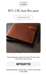 St George Leather coupon verification screenshot