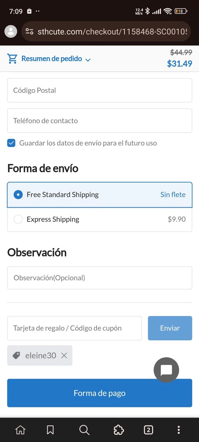 Sthcute coupon code screenshot showing code eleine30 applied at Sthcute checkout page. Uploaded by SimplyCodes community member RoyalSleuth5202 on May 23, 2025