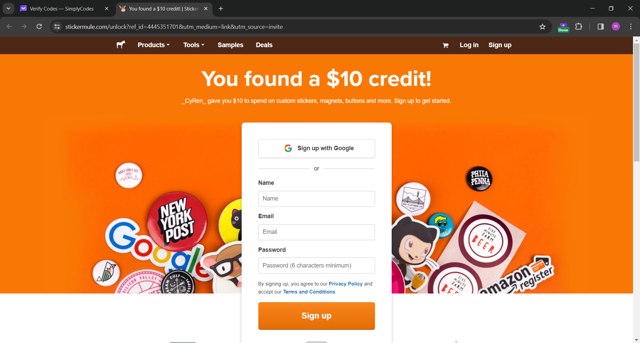Sticker Mule checkout page showing Sticker Mule promo code box | Screenshot taken by SimplyCodes community member on Dec 13, 2023