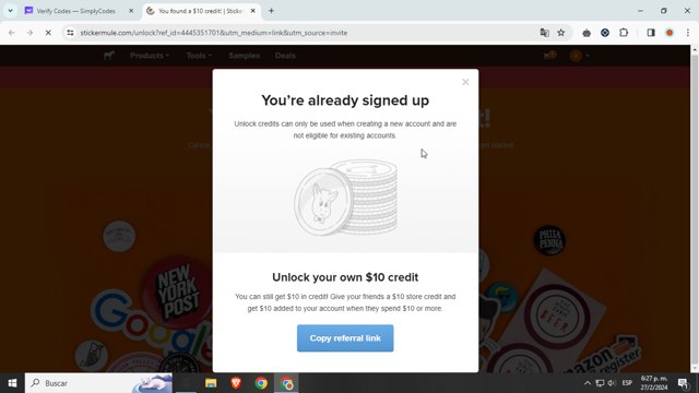 Sticker Mule checkout page showing Sticker Mule promo code box | Screenshot taken by SimplyCodes community member on Feb 27, 2024