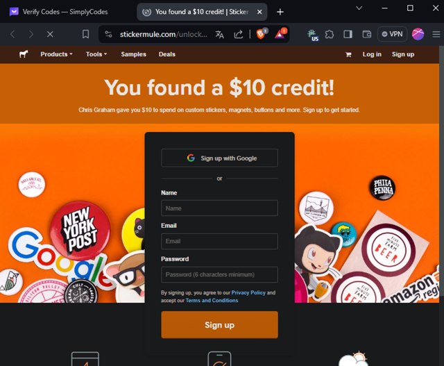 Sticker Mule checkout page showing Sticker Mule promo code box | Screenshot taken by SimplyCodes community member on Mar 6, 2024