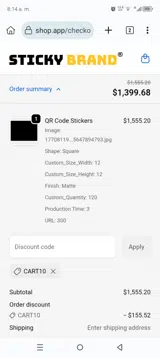 cart10 coupon verification screenshot