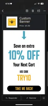 Try10 coupon verification screenshot