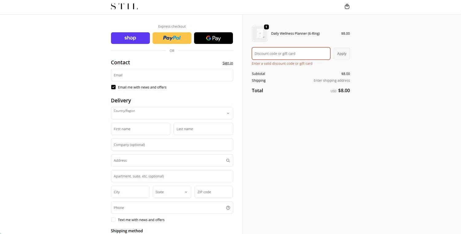 STIL Classics promo code screenshot showing code EMAIL15 applied at STIL Classics checkout page. Uploaded by SimplyCodes community member STEVE20 on Oct 10, 2025