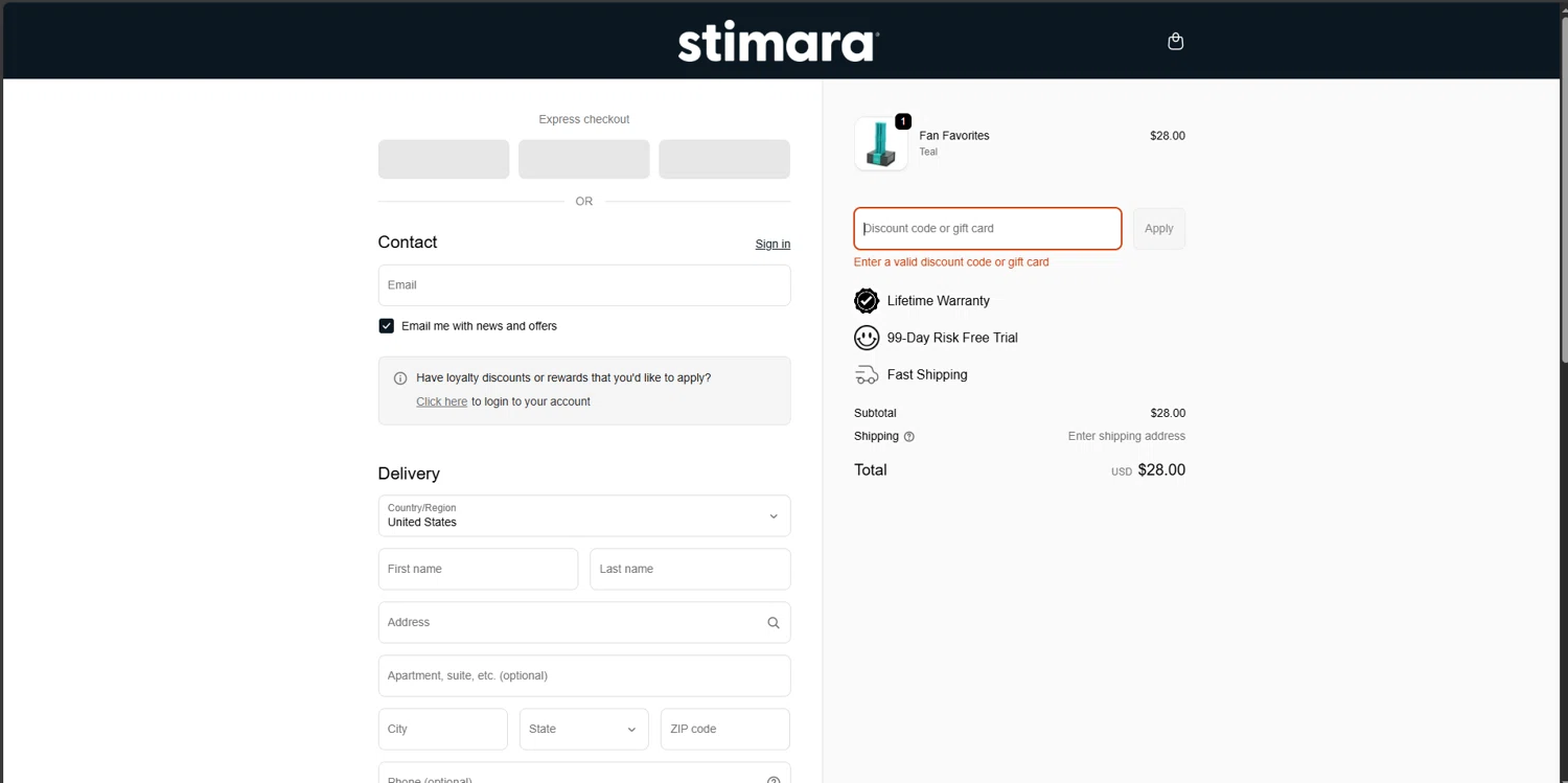 Stimagz discount code screenshot showing code HOWTOADHD applied at Stimagz checkout page. Uploaded by SimplyCodes community member brrrrr on Nov 17, 2025