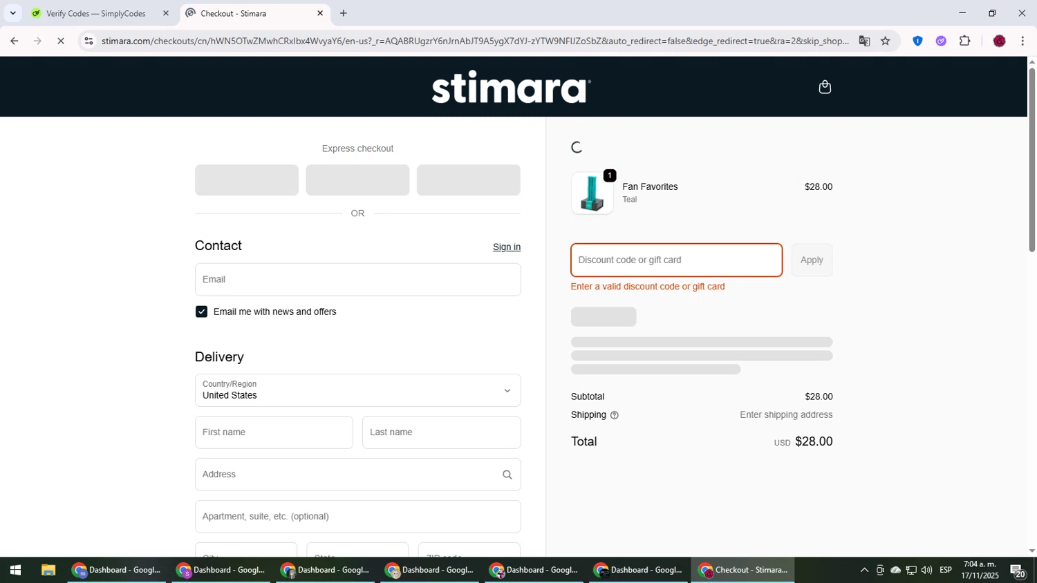 Stimagz discount code screenshot showing code HOWTOADHD applied at Stimagz checkout page. Uploaded by SimplyCodes community member MightyLegend6657 on Nov 17, 2025