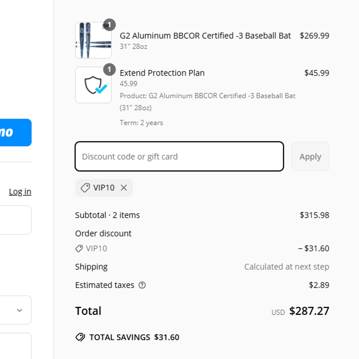 Stinger Sports promo code screenshot showing code vip10 applied at Stinger Sports checkout page. Uploaded by SimplyCodes community member VoucherHero6322 on Apr 2, 2025