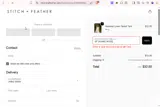 Stitch and Feather coupon verification screenshot