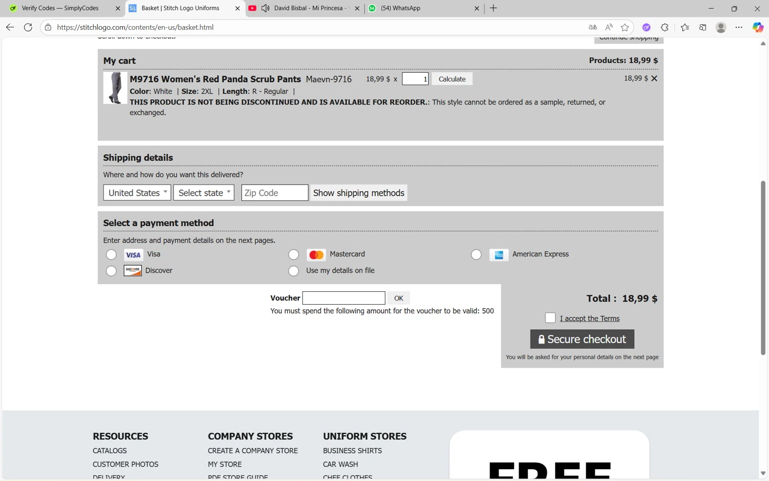 Stitch Logo promo code screenshot showing code LABORDAY2025 applied at Stitch Logo checkout page. Uploaded by SimplyCodes community member juanx1702 on Sep 23, 2025