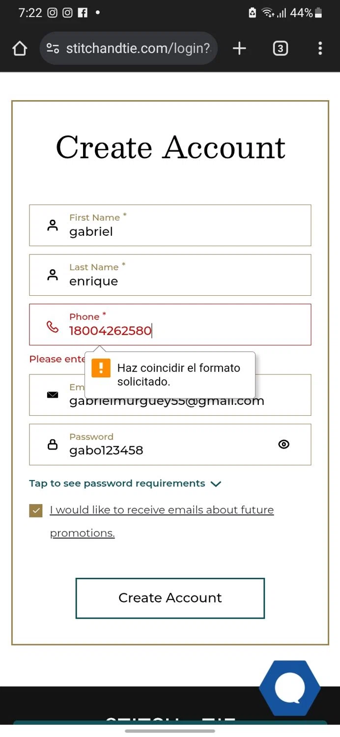 Stitch & Tie checkout page showing Stitch & Tie promo code box | Screenshot taken by SimplyCodes community member on Mar 9, 2025
